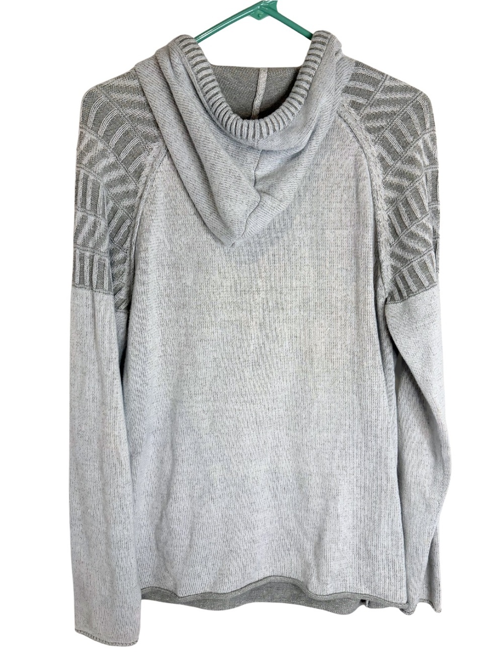 BKE Light Gray Textured Knit Pullover Hoodie Size Large - Picture 2 of 4
